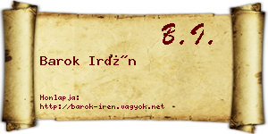 Barok Irén névjegykártya